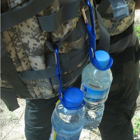 Carabiner Water Bottle Holder Clip Camping Hiking Outdoor Travel Buckle Aluminum