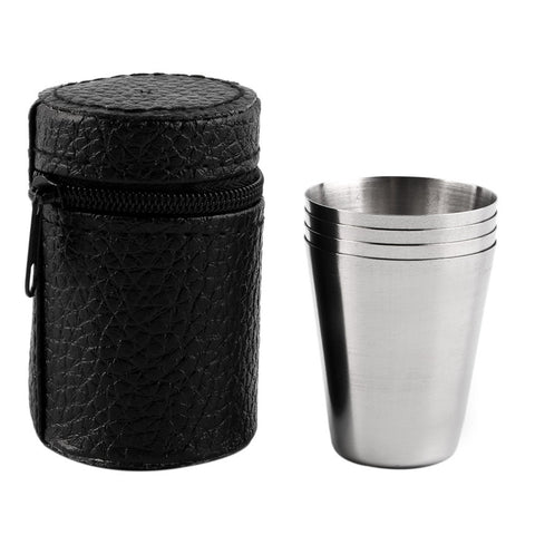 4 Stainless Steel Camping Cups